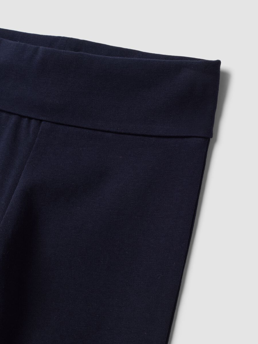 Leggings blu flare in cotone organico elasticizzato per bambina_2