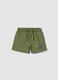 Boys' green pure cotton shorts regular fit with car_0