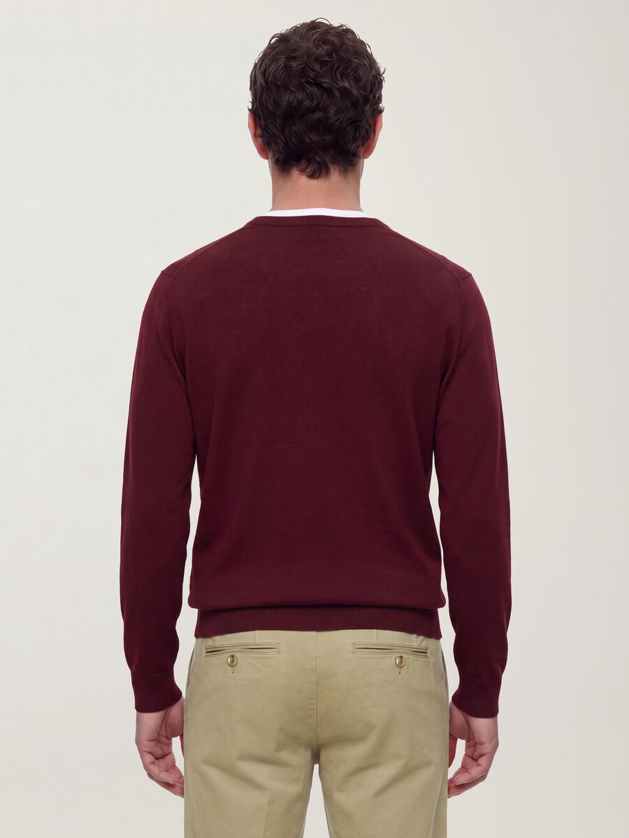 Maglia girocollo rossa in misto viscosa regular fit_2