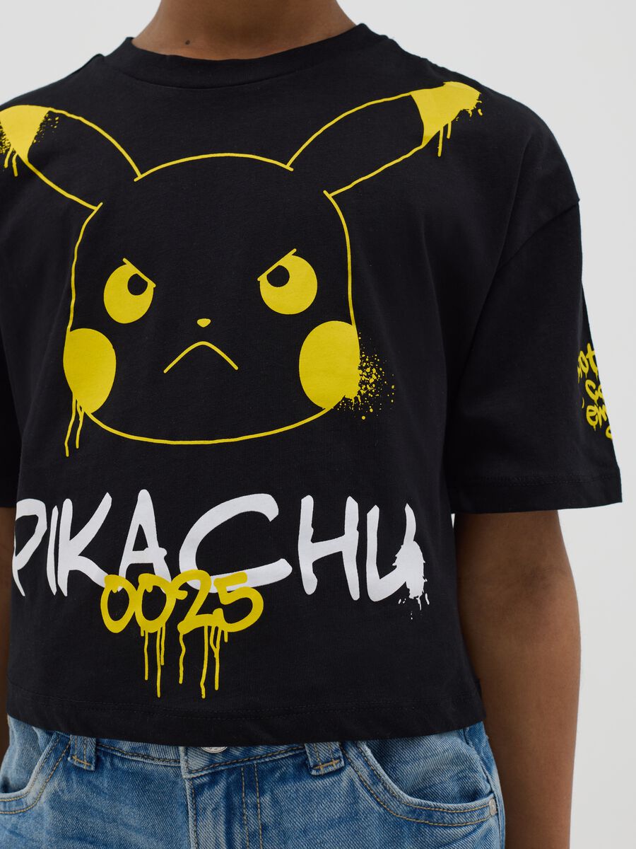 Boxy-fit T-shirt in cotton with Pikachu print_1