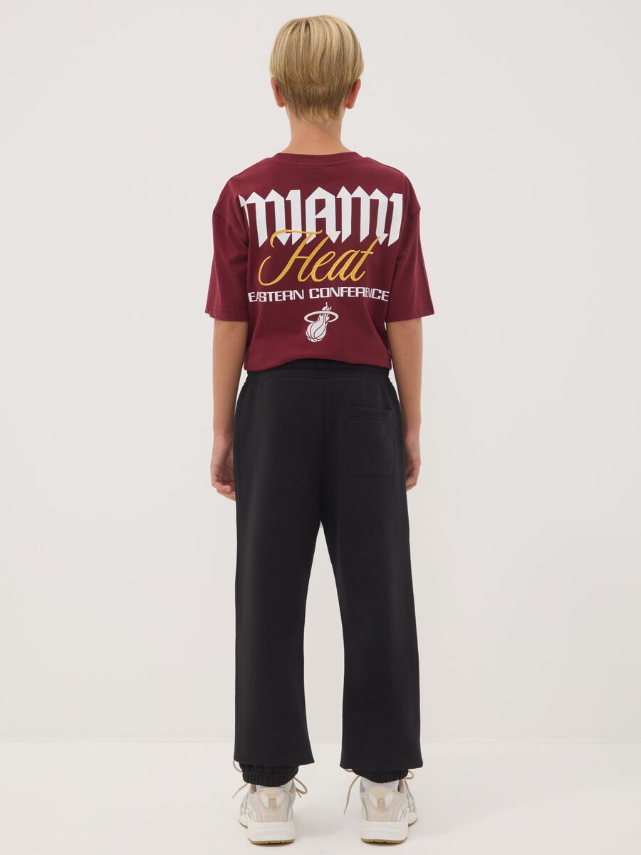 Black cotton-blend joggers with Miami Heat print, regular fit_1