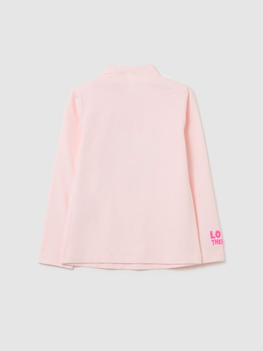 Girls' pink stretch cotton regular fit t-shirt_1