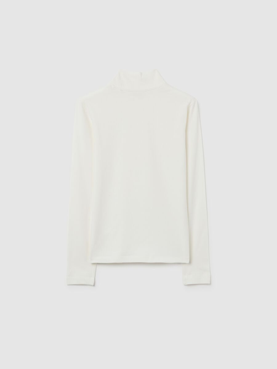 Maglia bianca da ragazza in cotone elasticizzato regular fit_4