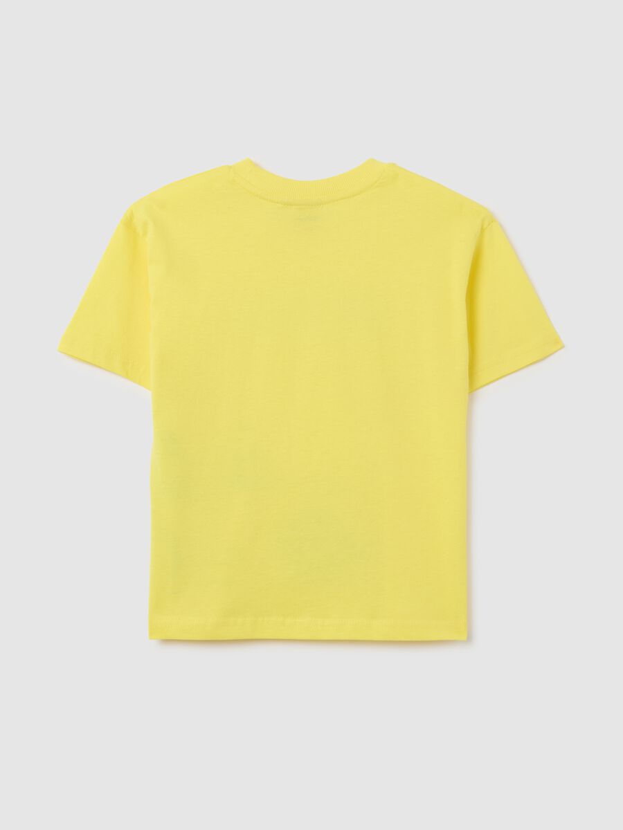 T-shirt da bambino in puro cotone gialla regular fit_1