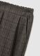 Pantaloni marroni a quadri in tessuto elasticizzato regular fit_5