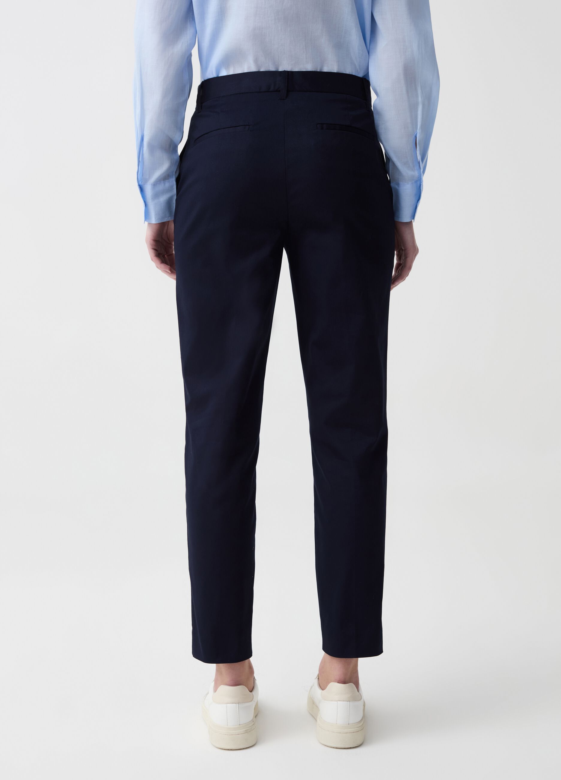 Cigarette trousers in stretch cotton