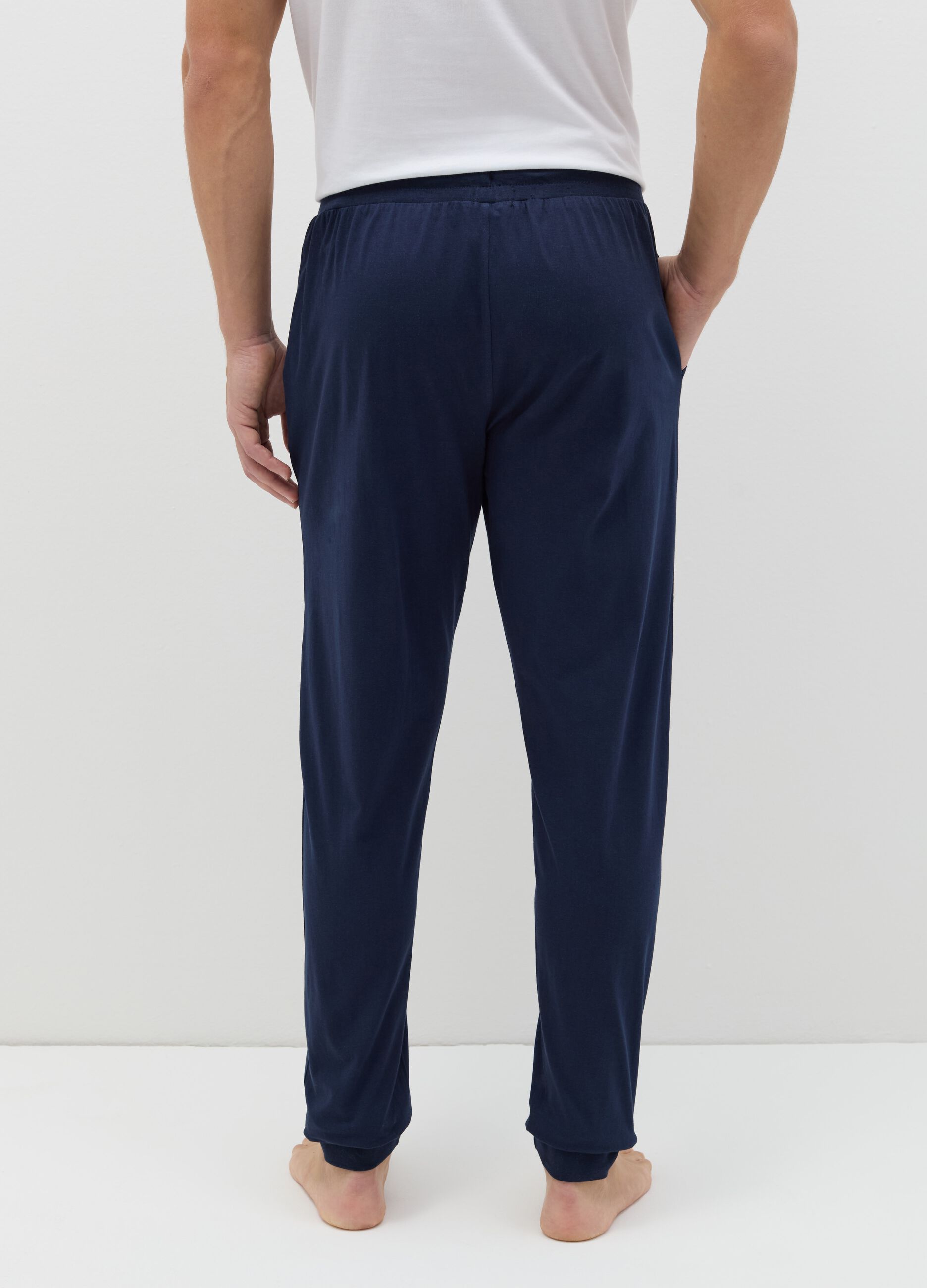 Cotton pyjama trousers with drawstring