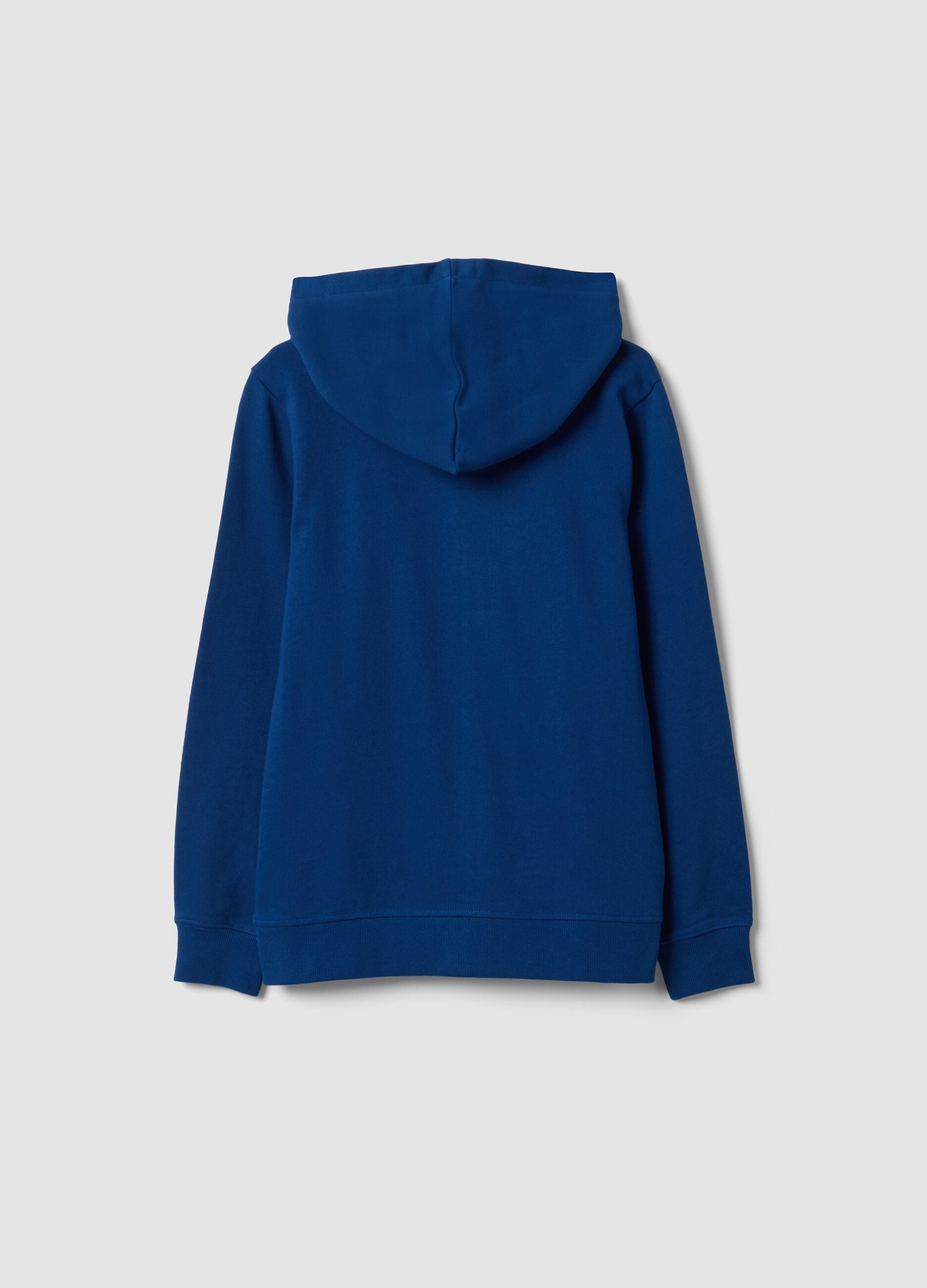 Blue boys&rsquo; organic cotton hoodie, regular fit