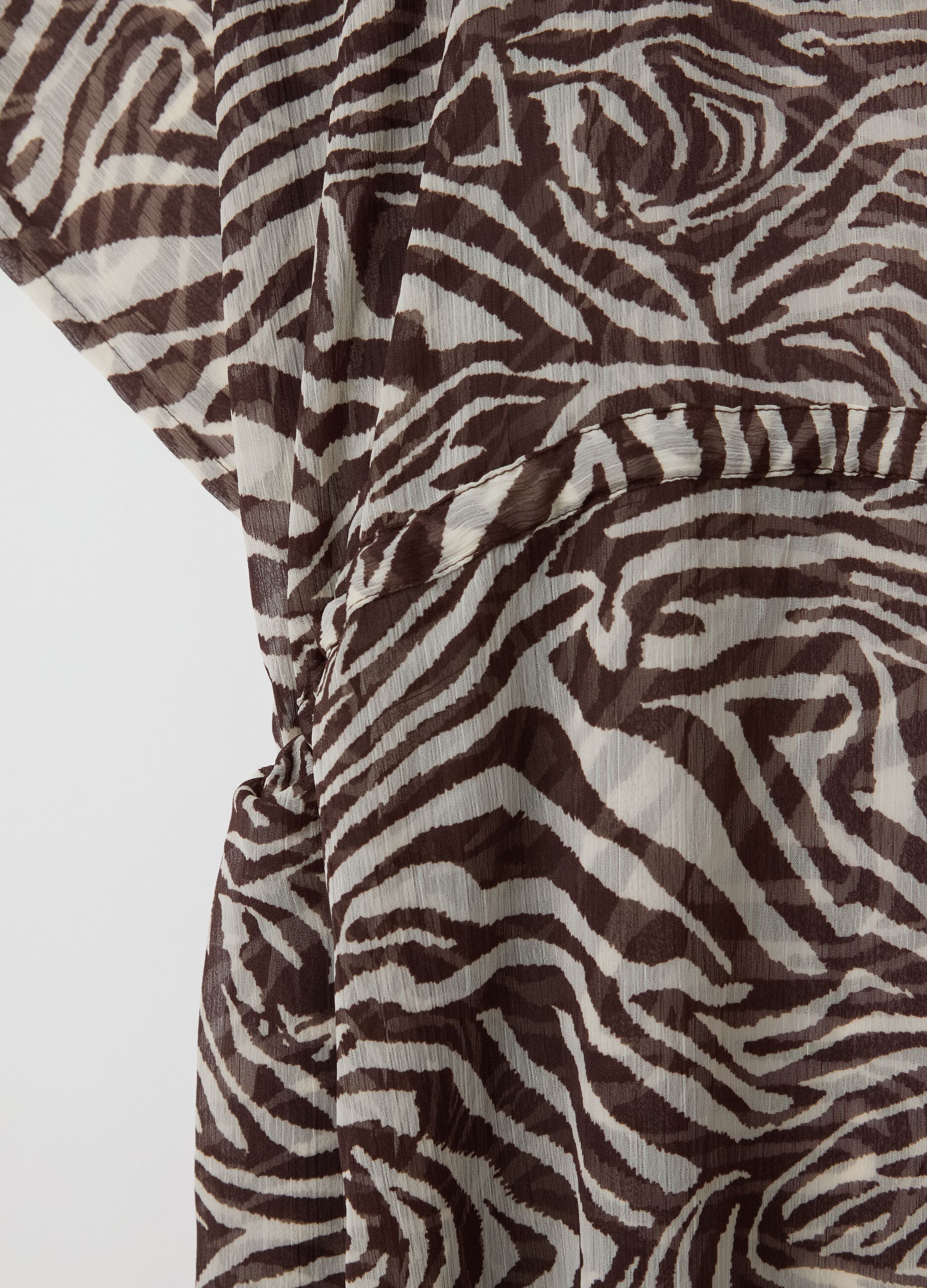 Women’s multicoloured beach cover-up in mixed fabric with zebra print