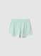 Girl's green slim fit pure cotton shorts_1