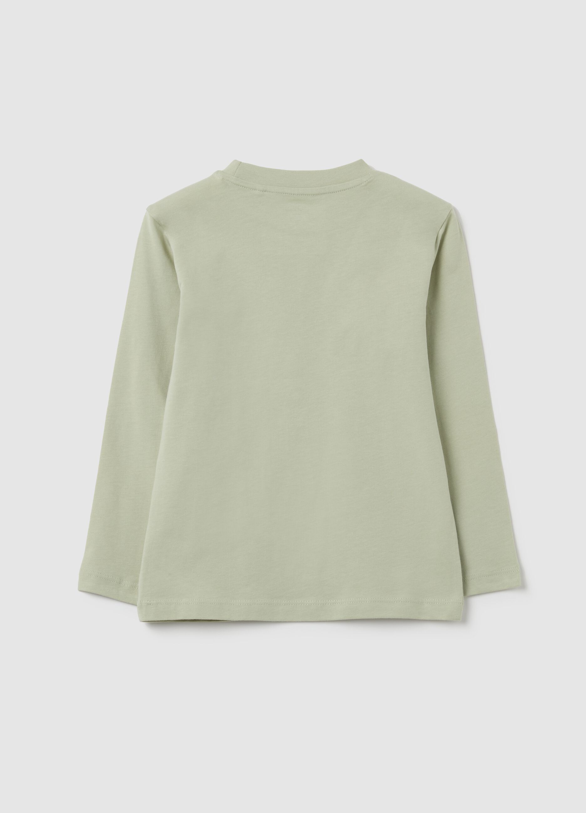 Children's green pure cotton regular fit jumper