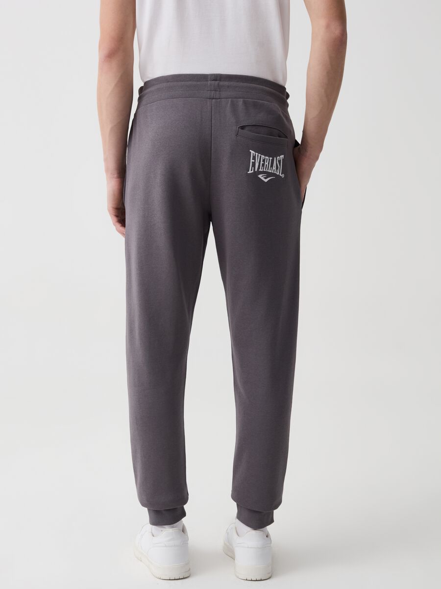Fleece joggers with print and logo embroidery_2