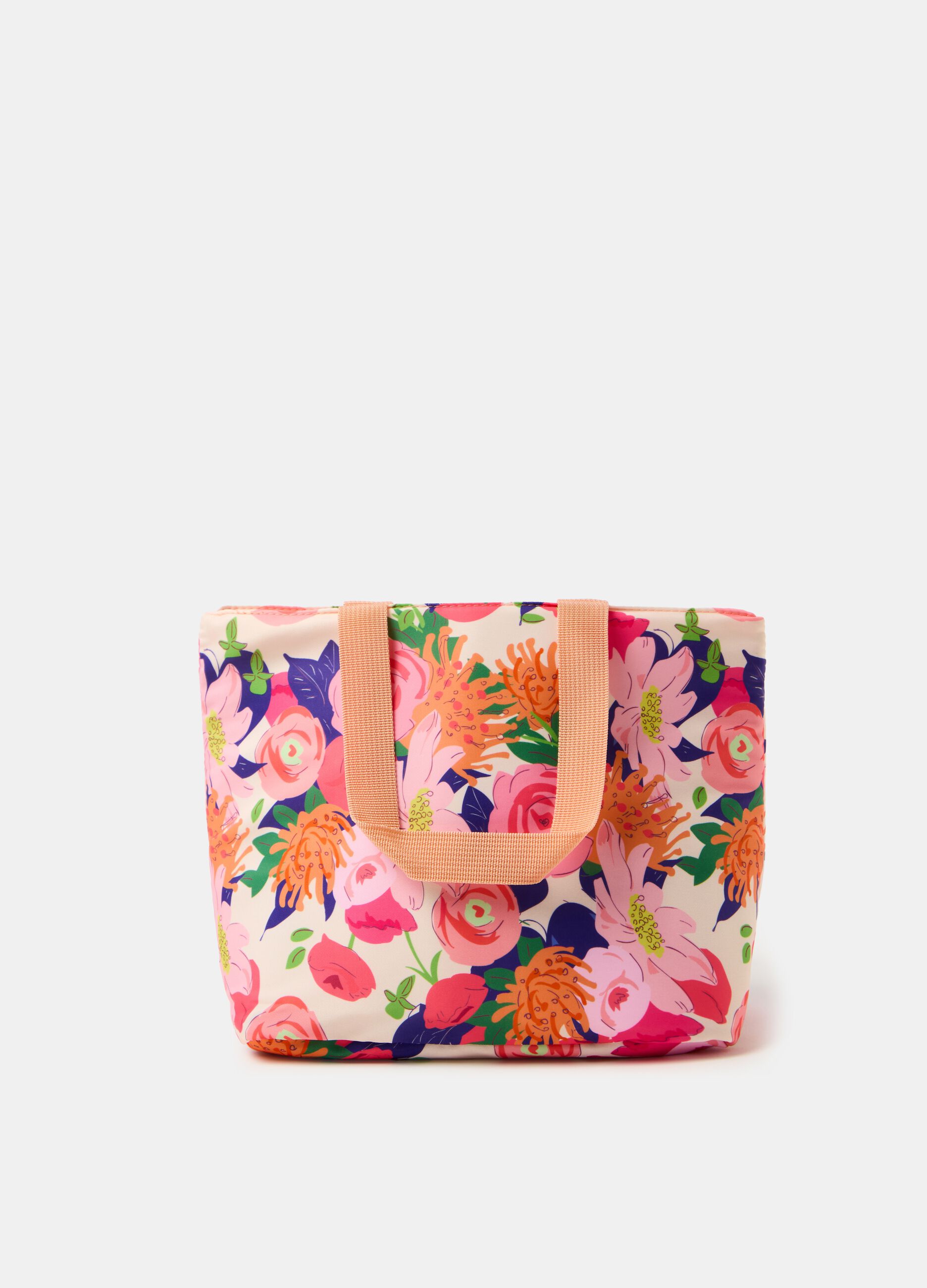 Floral lunch tote bag