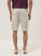 White pure cotton cargo Bermuda shorts, regular fit_2