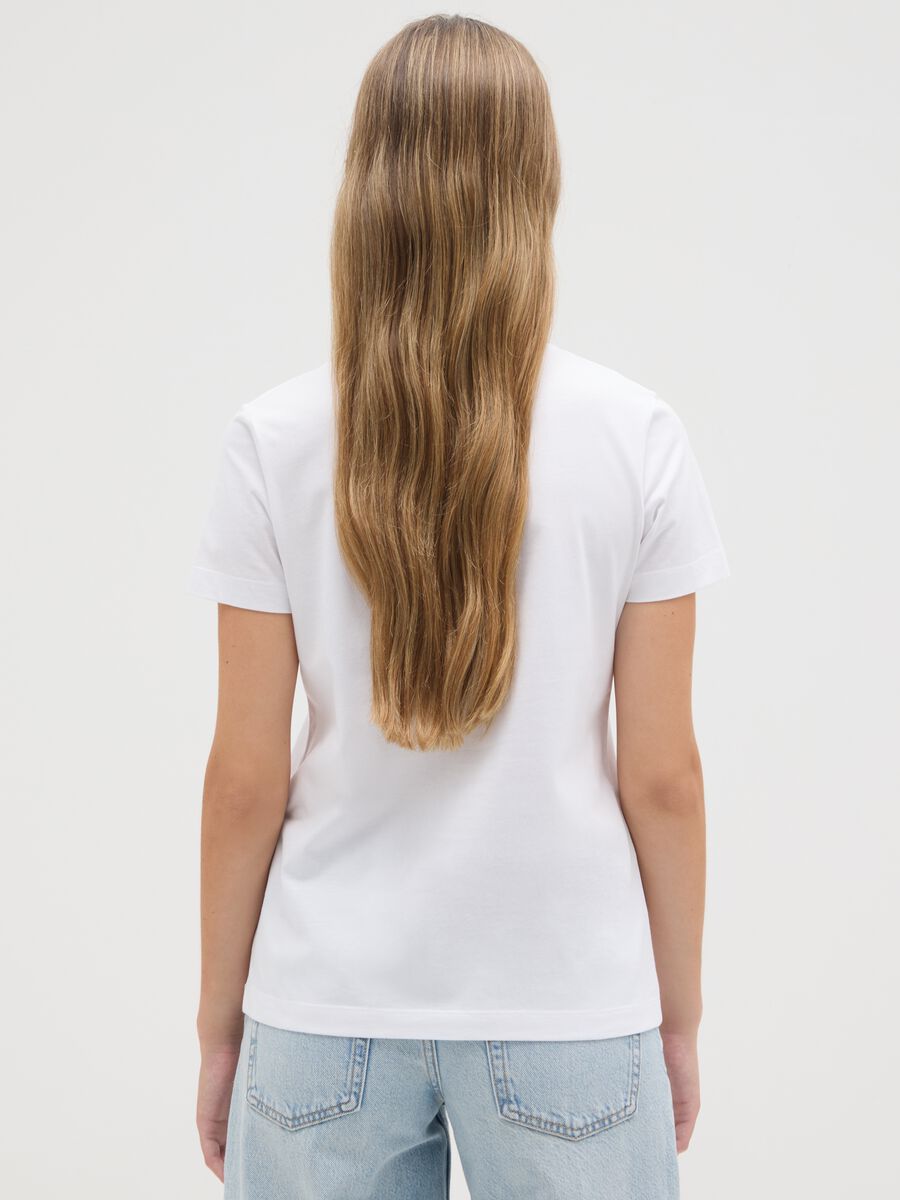Women's white pure cotton t-shirt regular fit_2