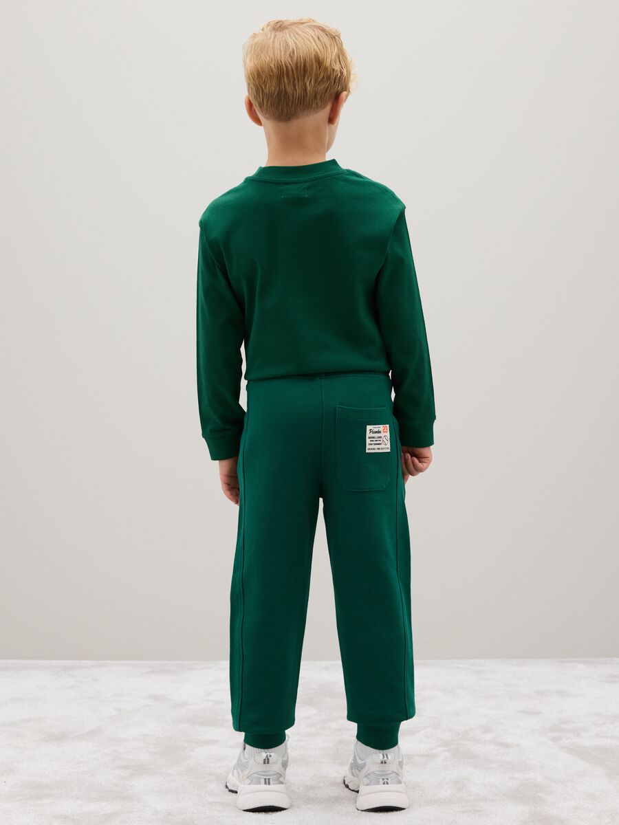 Boys' green pure cotton regular fit trousers_2