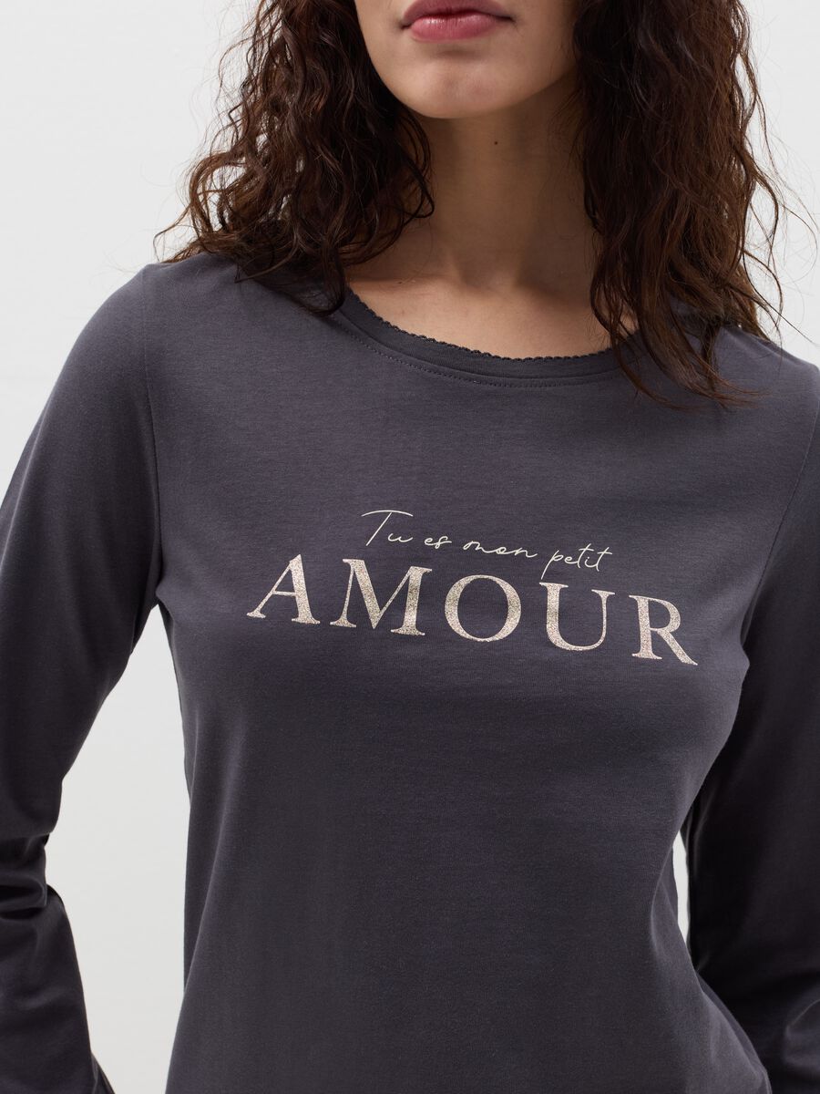 Pyjama top with "Tu es mon petit amour" print_2