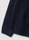 Blue crew-neck jumper with raised heart motif, regular fit, for girls_3