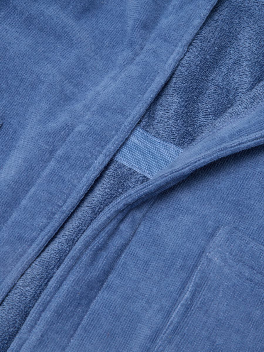 Children's blue pure cotton bathrobe_2