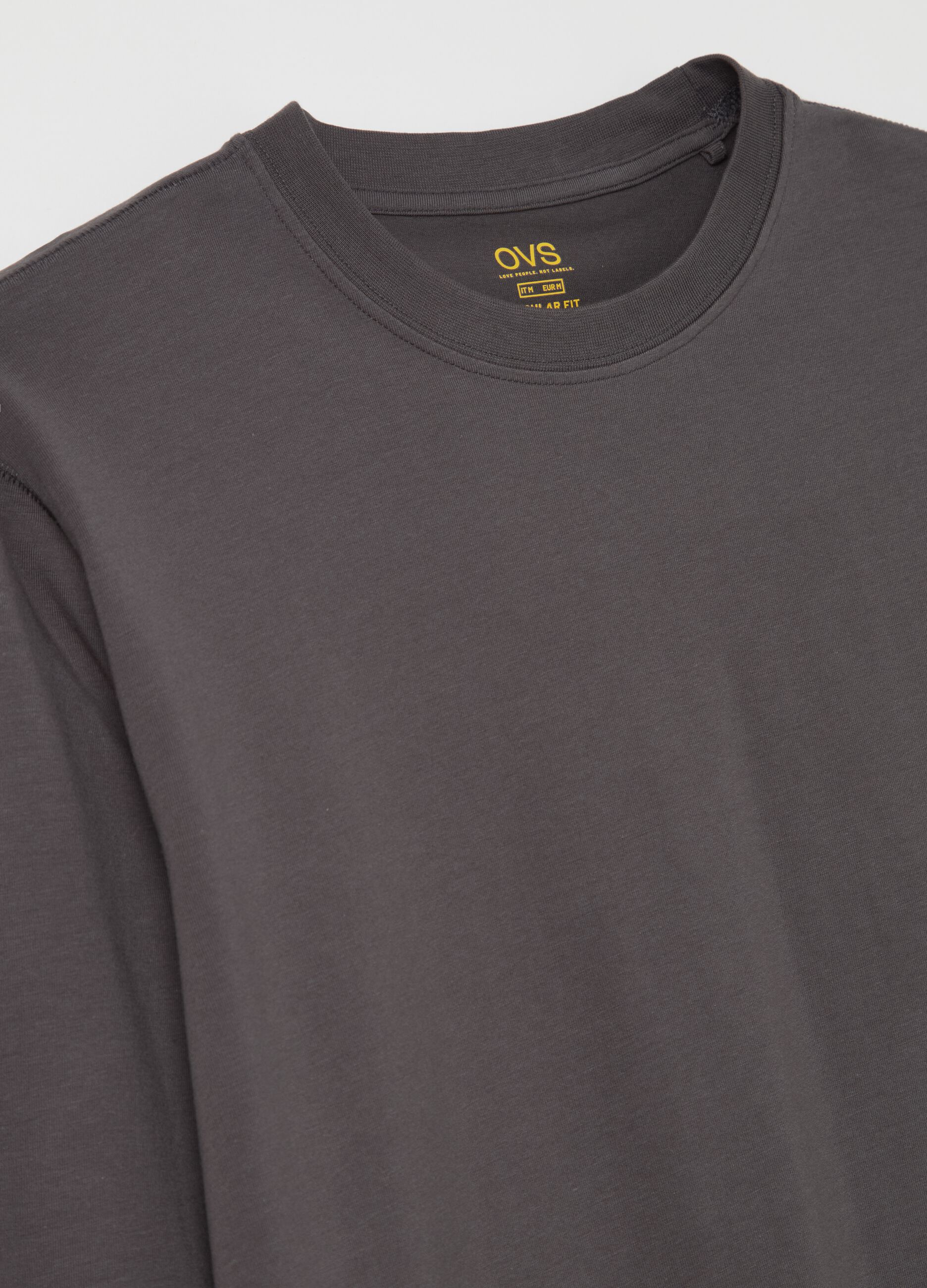 T-shirt a maniche lunghe in cotone stretch