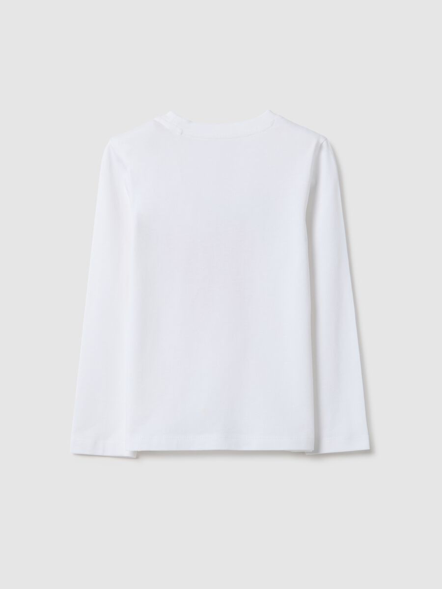 White pure cotton regular fit girl's t-shirt_1