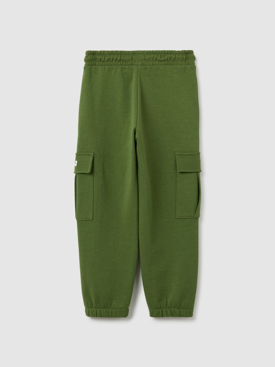 Children's green cotton trousers regular fit_1