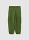 Children's green cotton trousers regular fit_1