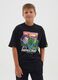 Boys' oversized black pure cotton t-shirt_0
