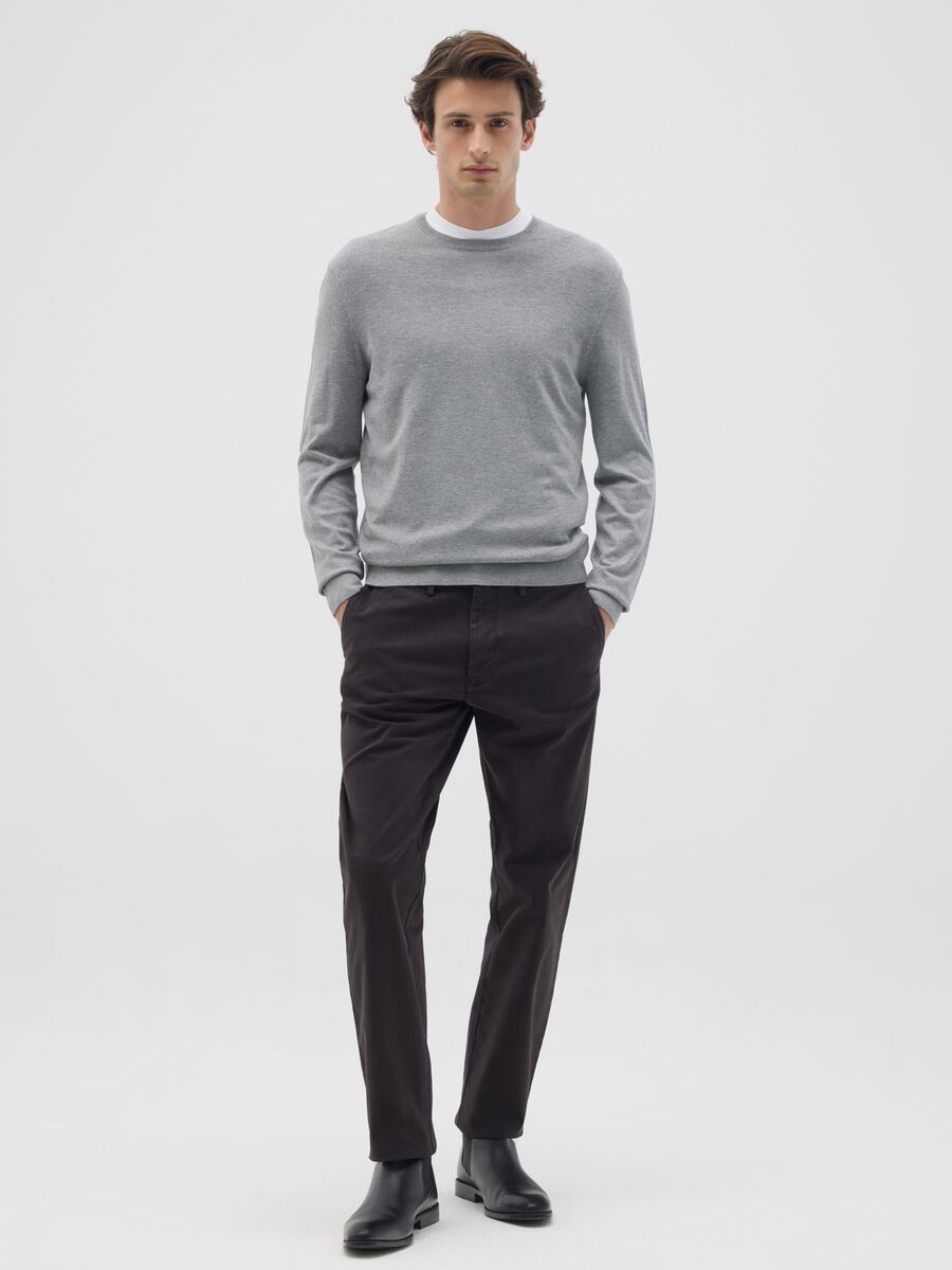 Grey viscose blend jumper regular fit_1