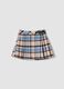 Blue checked stretch viscose skort_0