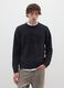 Black pure cotton oversized sweater_0