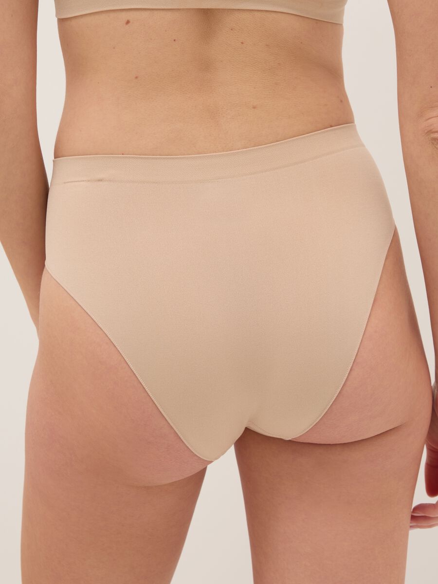 Slip a vita alta in tessuto elasticizzato beige_2