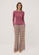 Beige pure viscose checked pyjama trousers_0