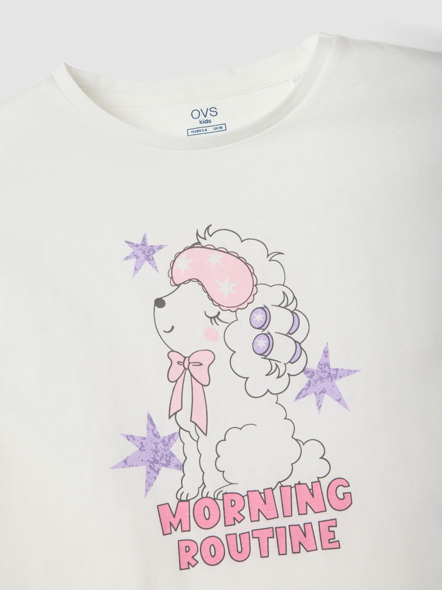 Multicolour short pyjamas in pure organic cotton for girls with prints_2