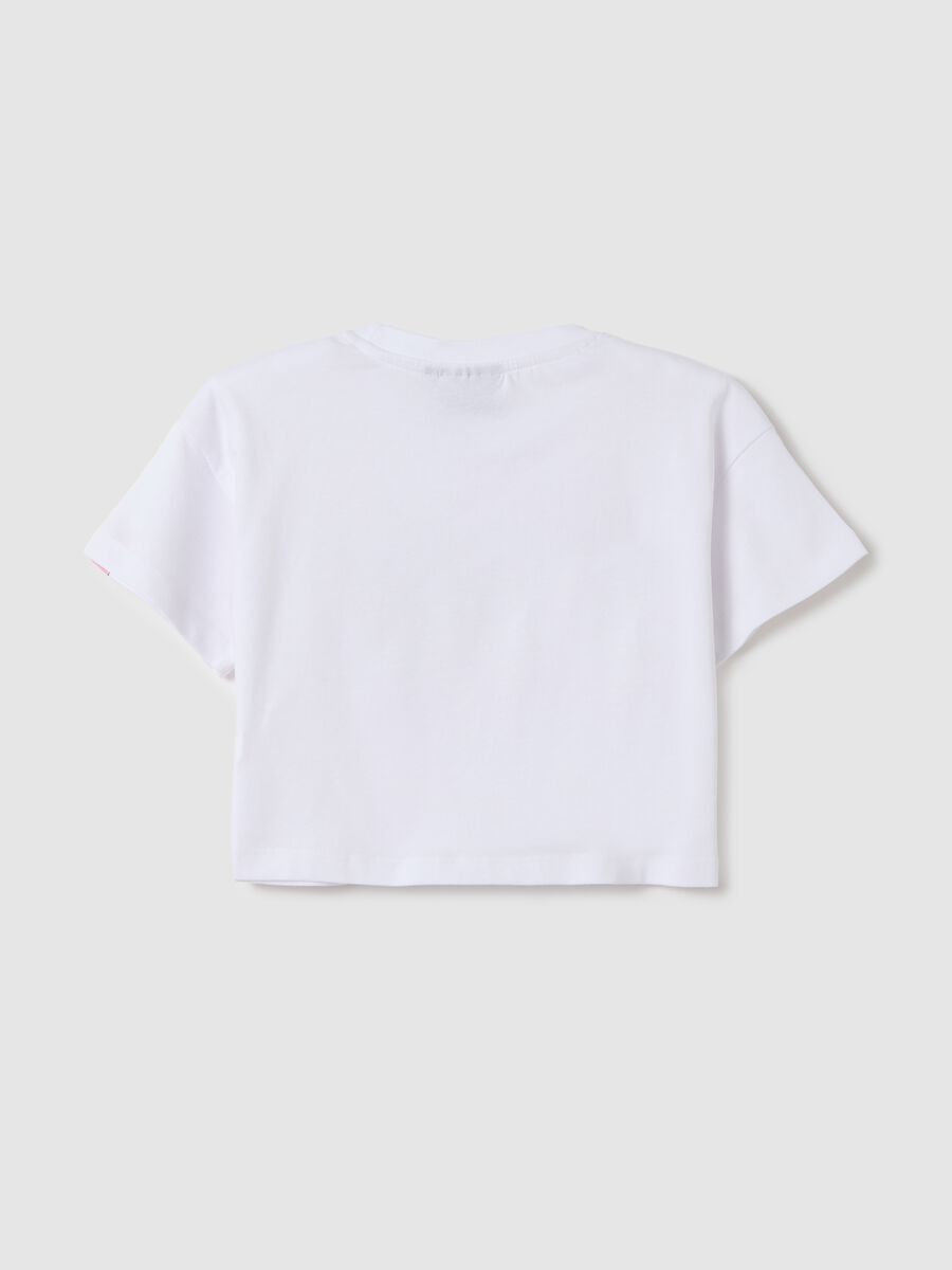 White NBA Los Angeles Lakers crop T-shirt in cotton_1