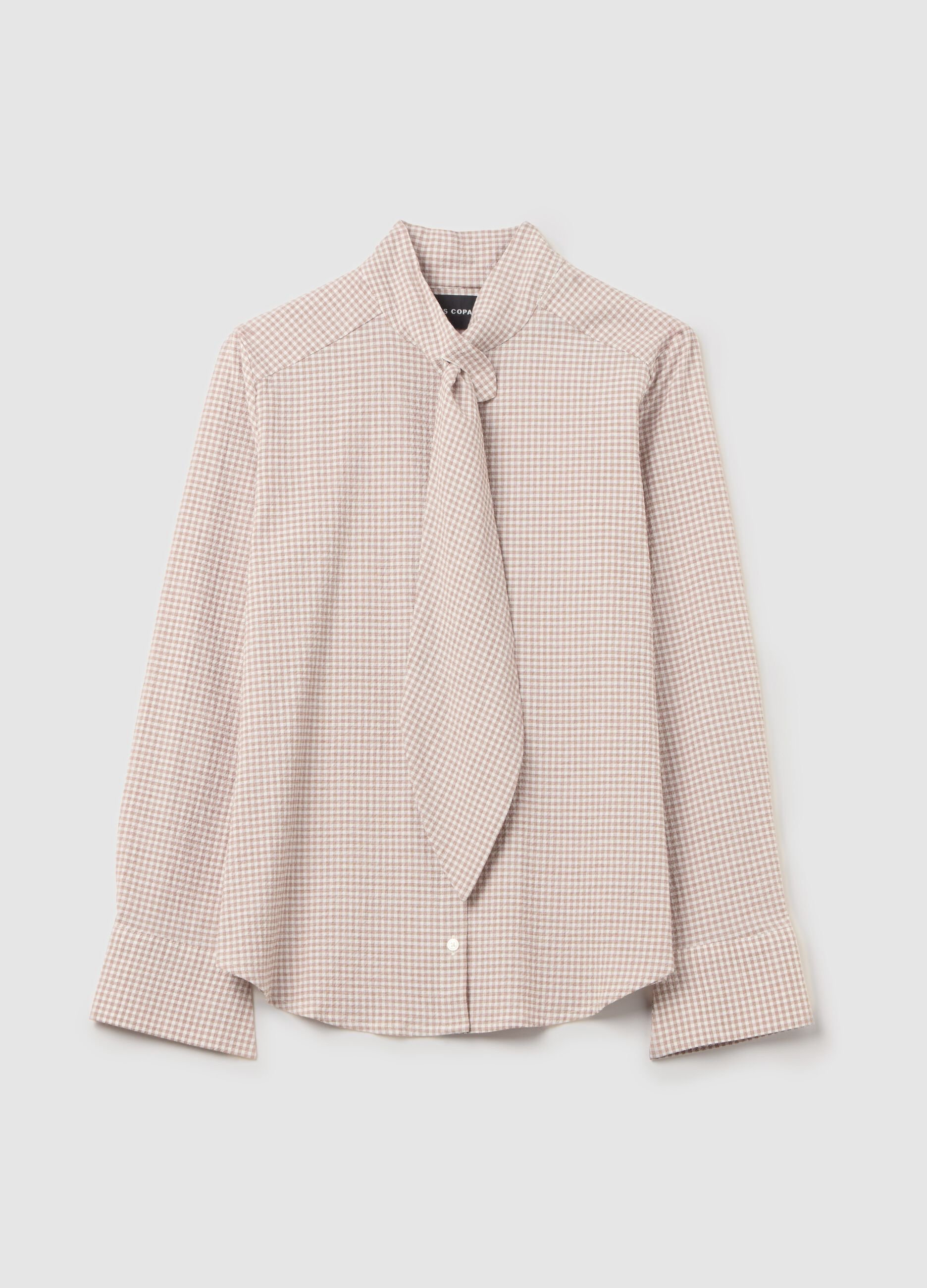 Check blouse with foulard