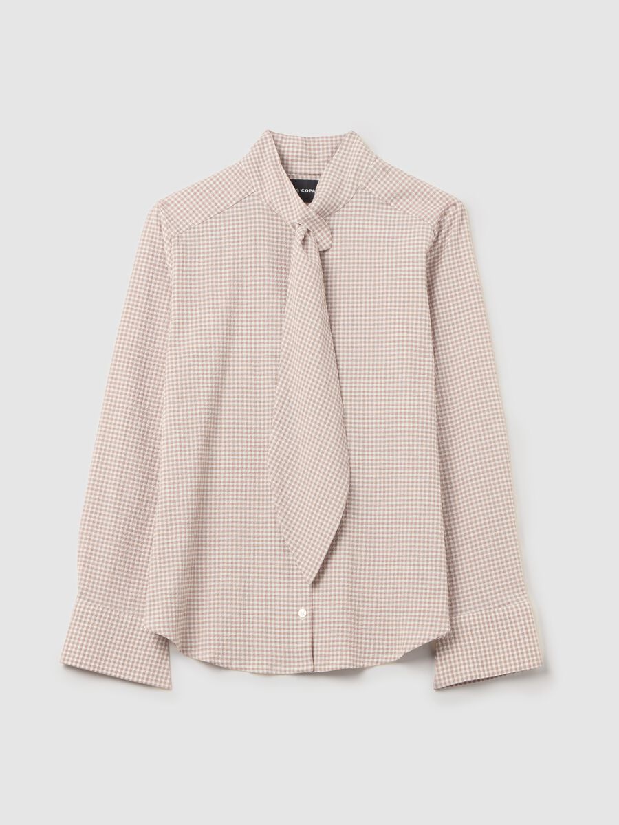 Check blouse with foulard_4