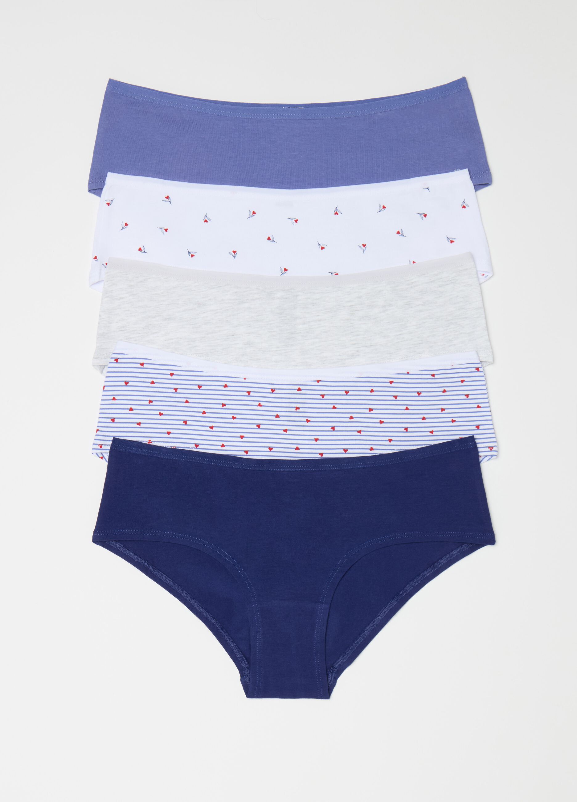 Set cinque culotte con stampa