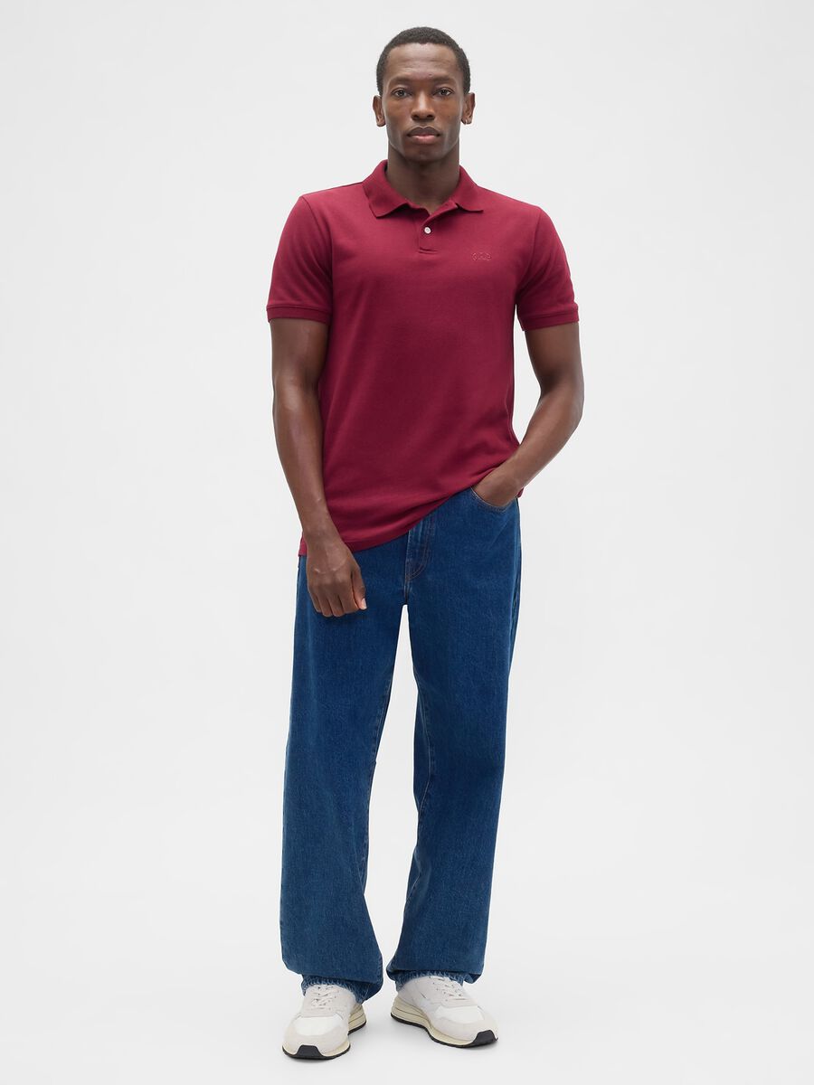 Red stretch short sleeve polo_2