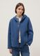Blue regular fit jacket with hood and buttons_0