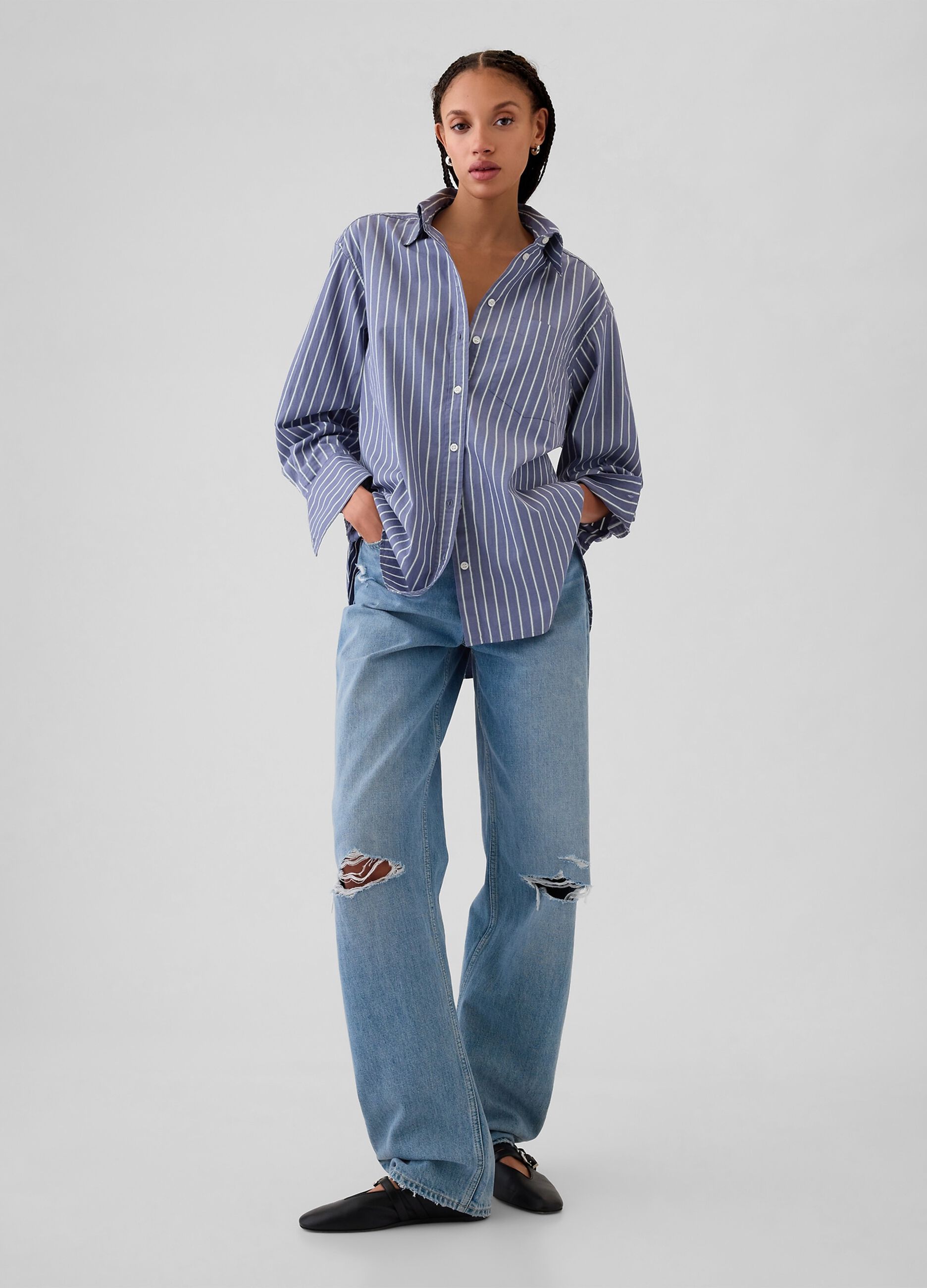 Oversized striped shirt