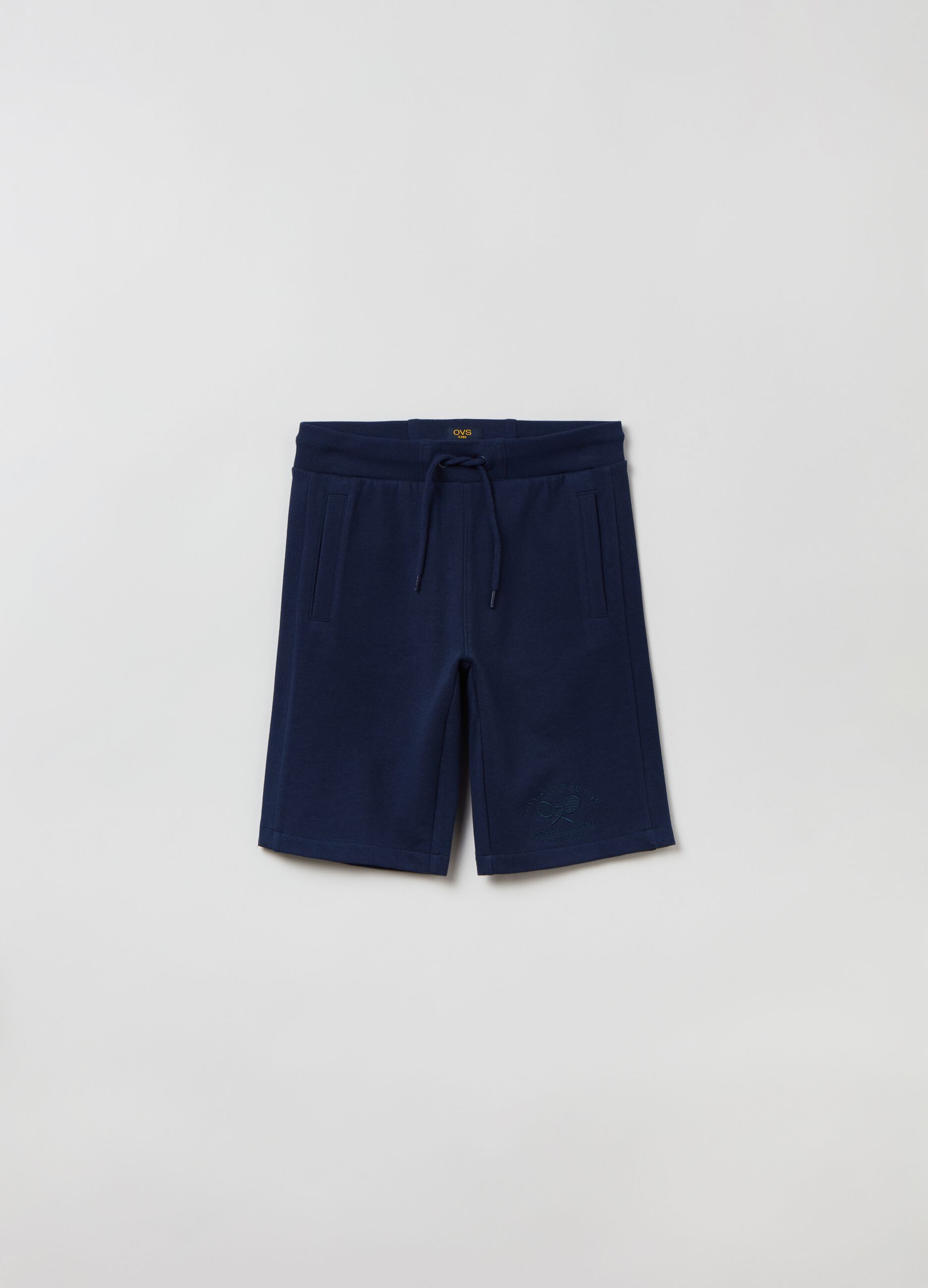 French Terry Bermuda shorts with drawstring