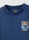 Children's regular fit blue pure cotton T-shirt with patch_2