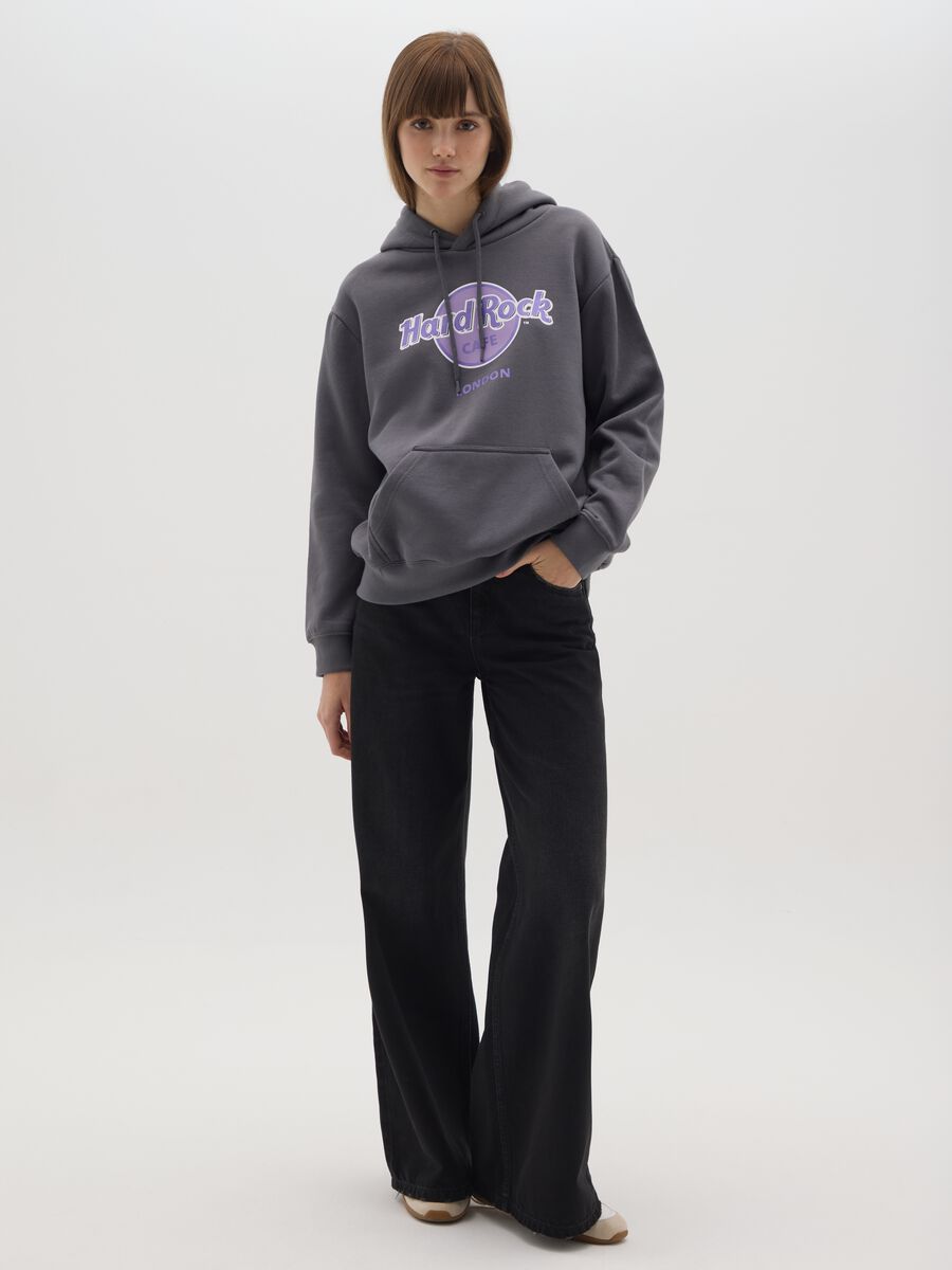 Grey cotton blend sweatshirt regular fit with Hard Rock Cafe logo_1