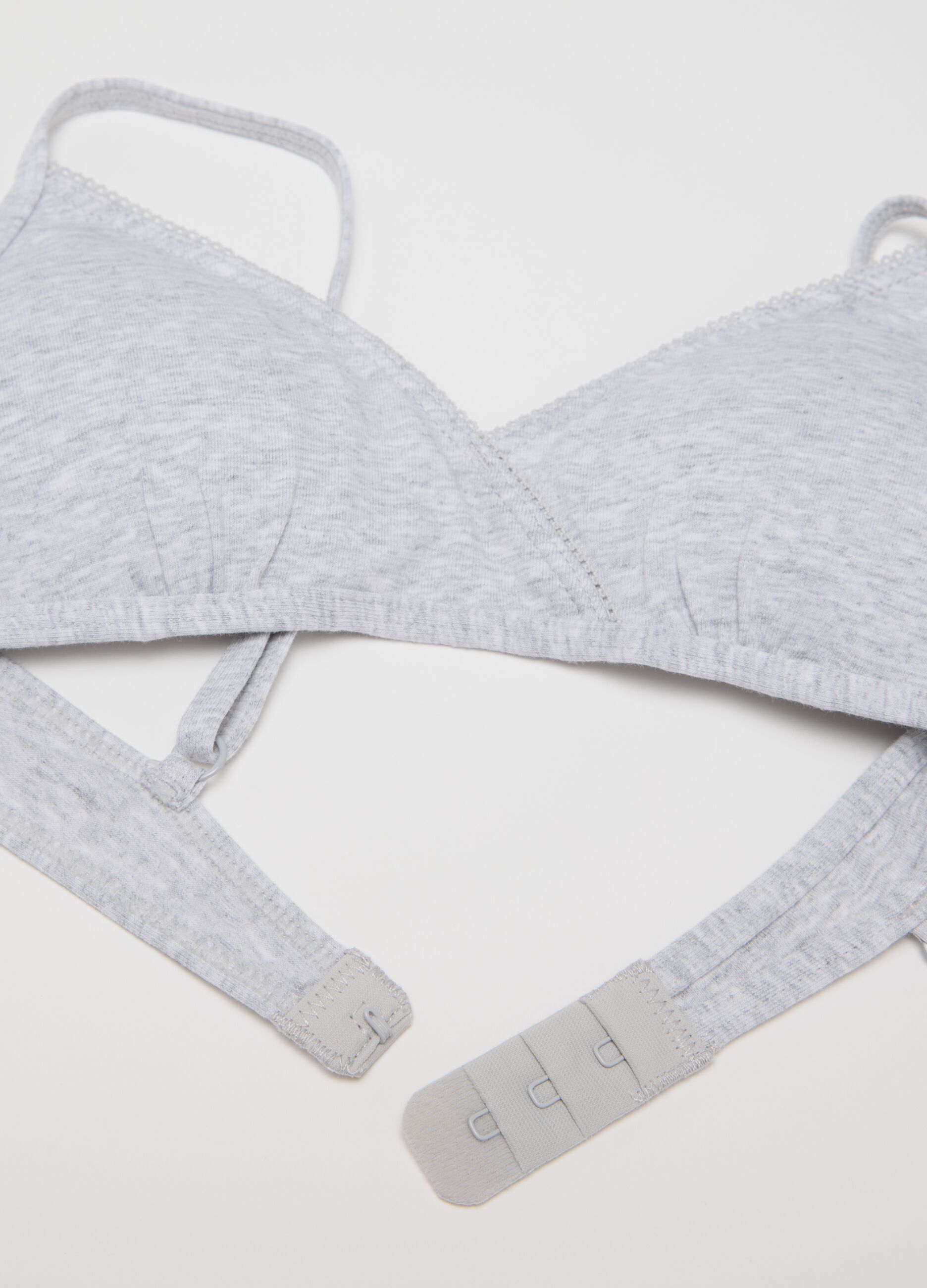 Girl's Grey Stretch Cotton Triangle Bra