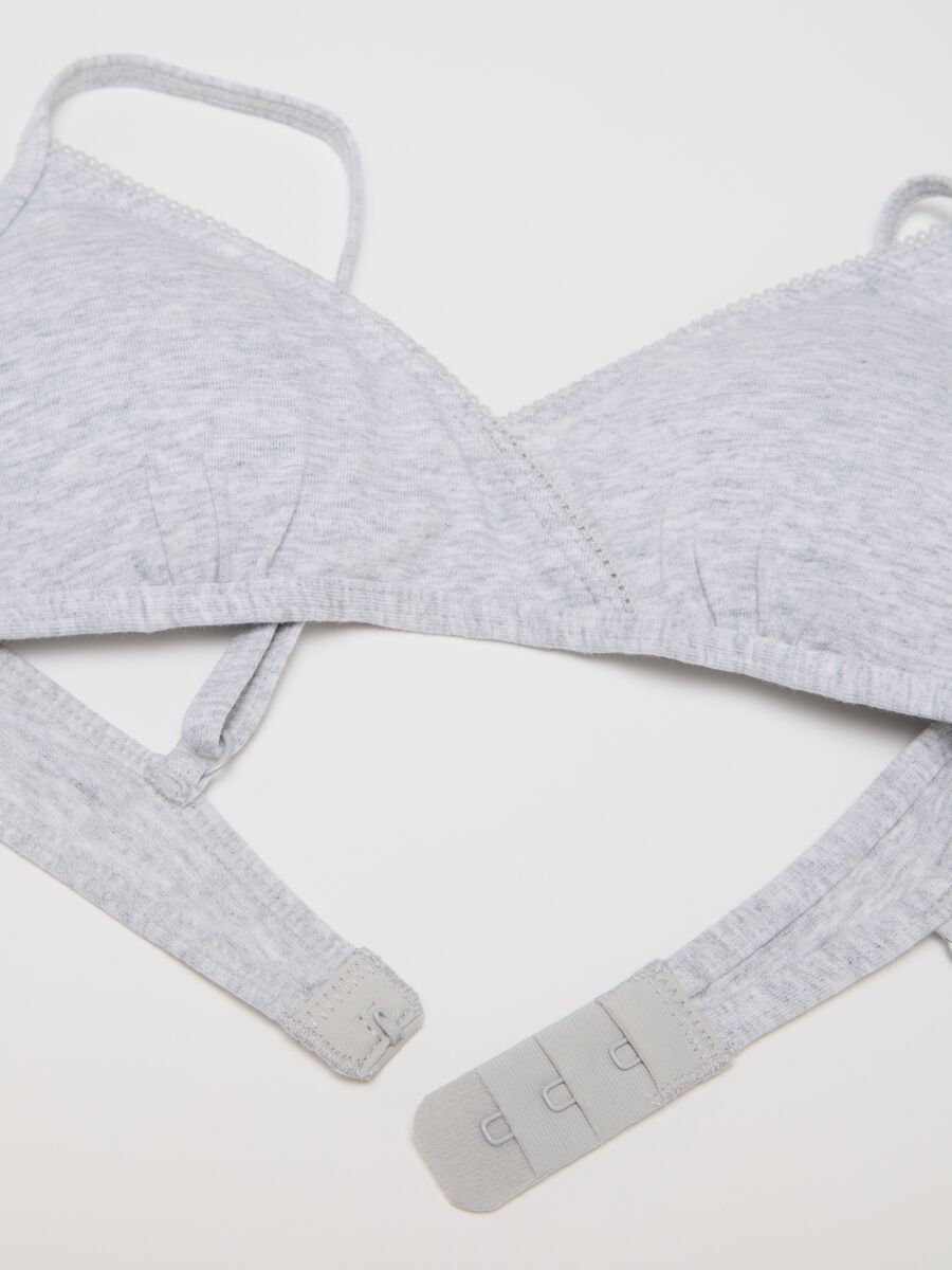 Reggiseno a triangolo da ragazza in cotone elasticizzato grigio_2