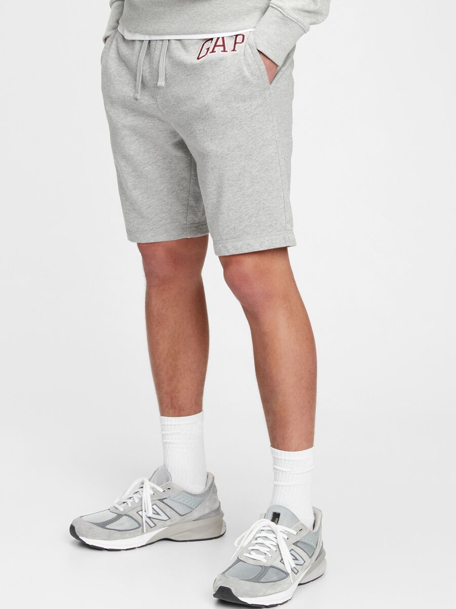 Bermuda joggers in fleece with logo embroidery_0