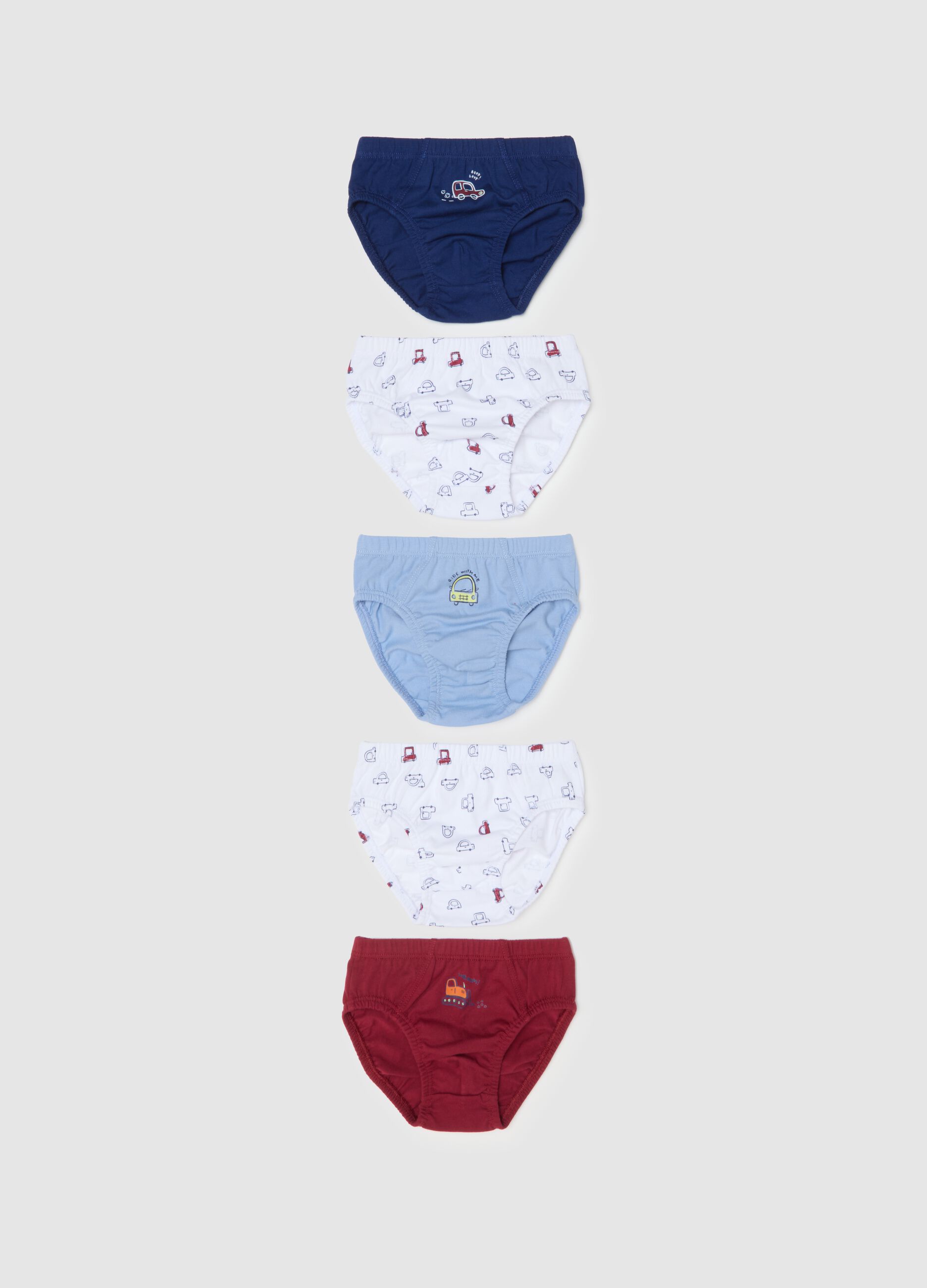 Multipack set of boys' pure cotton multicolour briefs