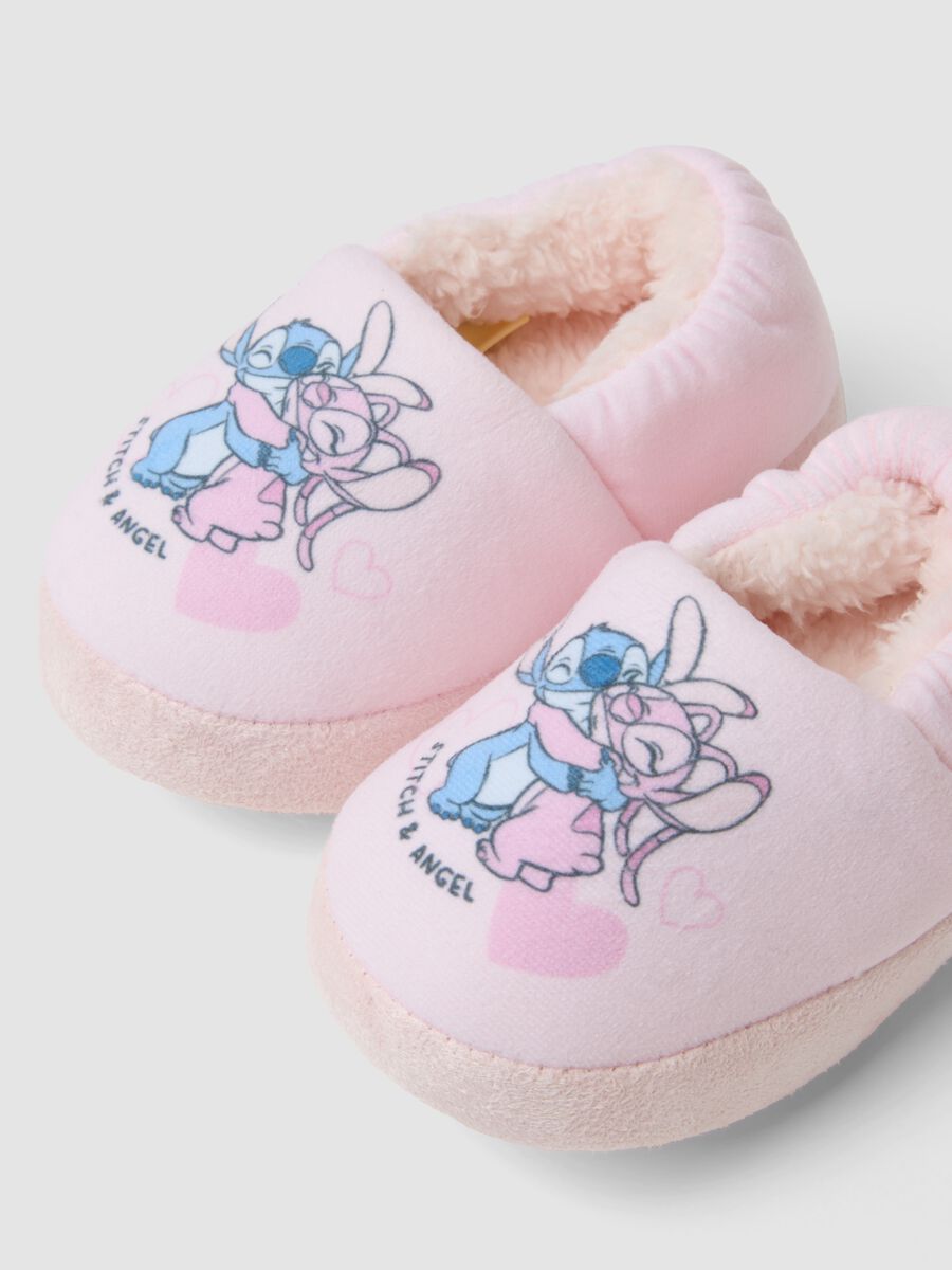 Pink Lilo & Stitch print slippers for girls_1
