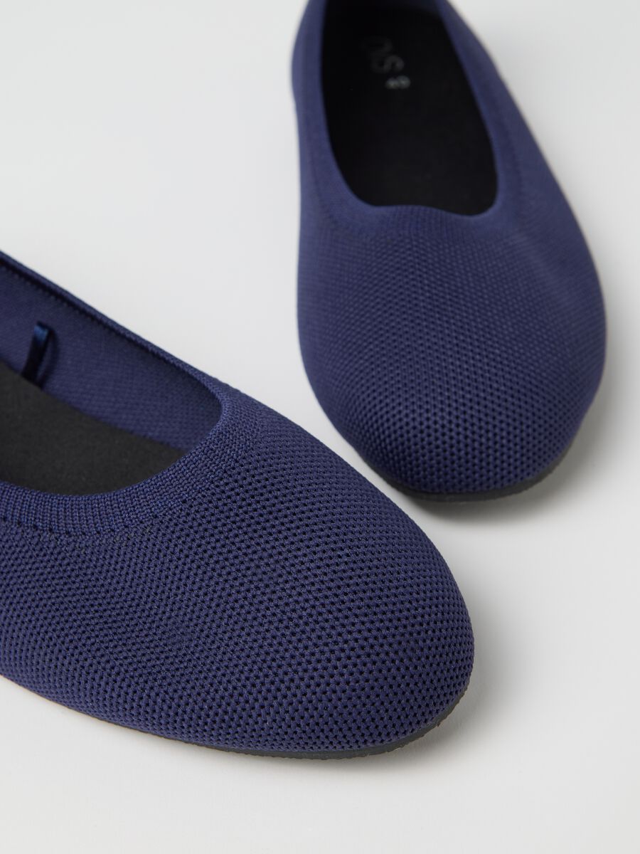 Blue ballerina shoes in mixed materials by Ovs_1